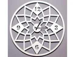 Klok Geometrisch, Wit, Zwart, 50X1,5X50 Cm, Epikasa