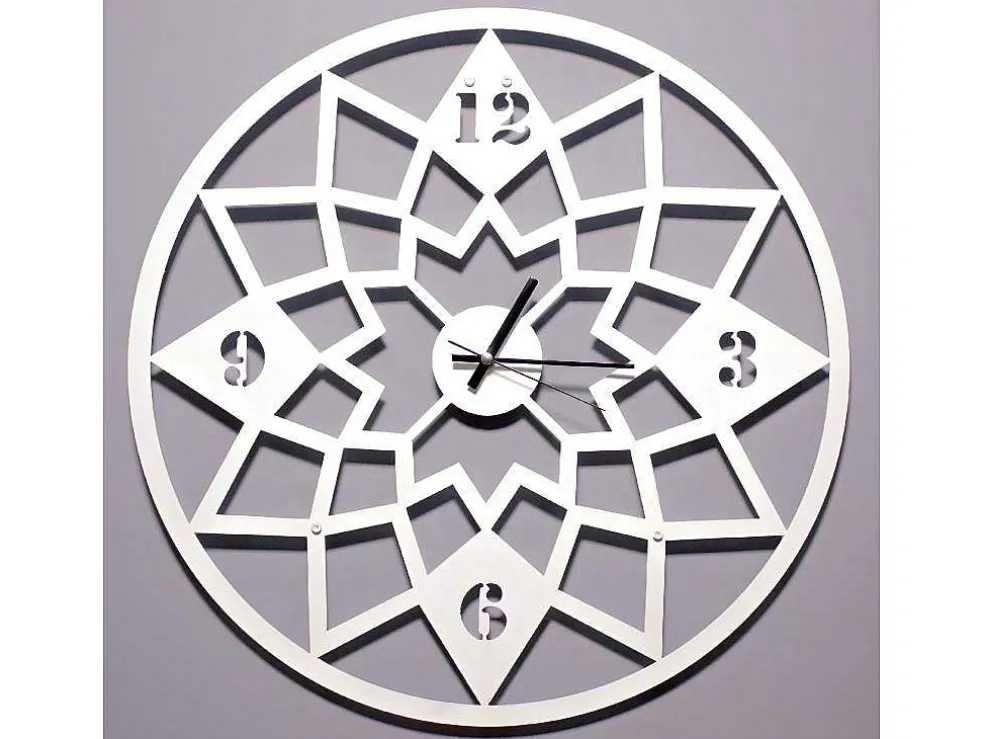 Klok Geometrisch, Wit, Zwart, 50X1,5X50 Cm, Epikasa