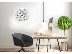 Klok Geometrisch, Wit, Zwart, 50X1,5X50 Cm, Epikasa