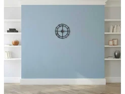 Klok Vintage 1, Zwart, Zilver, 50X0,16X50 Cm, Epikasa