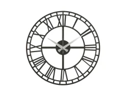Klok Vintage 9, Zwart, Zilver, 50X1,5X50 Cm, Epikasa