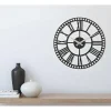 Klok Vintage 11, Zwart, Zilver, 50X1,5X50 Cm, Epikasa