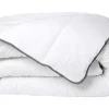 Knuffel Dekbed Silk Touch 220 X 240 Cm - 250 G/M - Wit Met Grijze Bies - Biesya