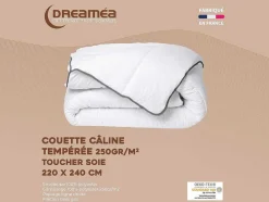 Knuffel Dekbed Silk Touch 220 X 240 Cm - 250 G/M - Wit Met Grijze Bies - Biesya