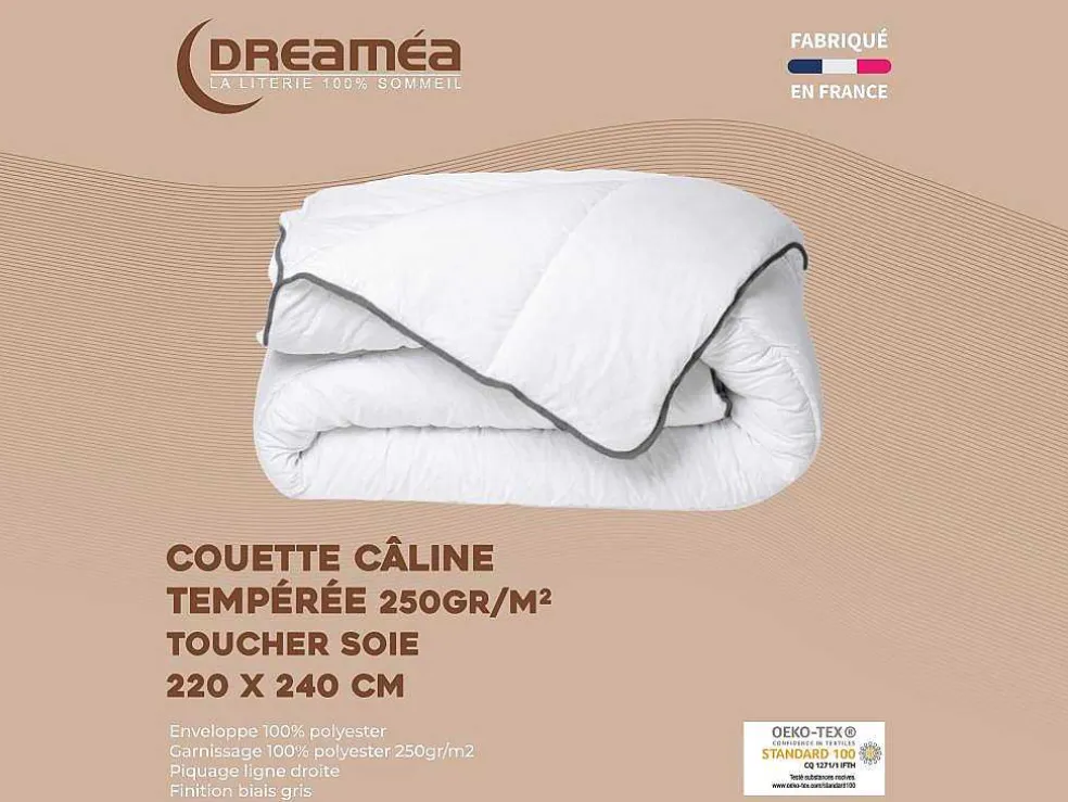 Knuffel Dekbed Silk Touch 220 X 240 Cm - 250 G/M - Wit Met Grijze Bies - Biesya
