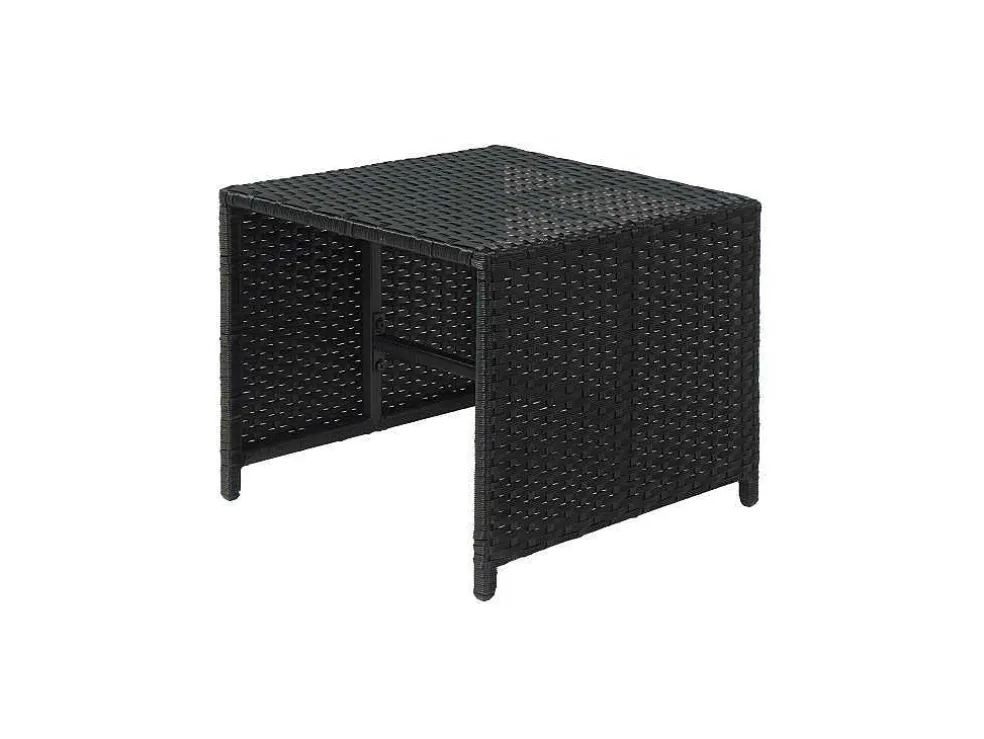 Krukje Van Poly-Rattan Mcw-K35, Zwart, Kussen Lichtgrijs