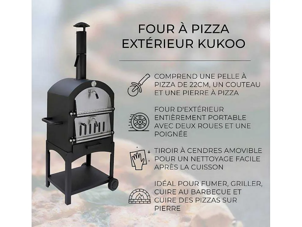 Kukoo Pizza Oven - Buiten + Pizzaschep