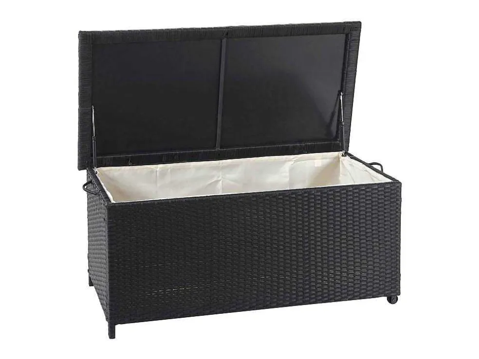 Kussenbox Van Polyrattan Mcw-D88 Iii, Premium Zwart, 51X115X59Cm 250L