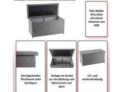 Kussenbox Van Polyrattan Mcw-D88 Iii, Premium Bruin, 80X160X94Cm 950L