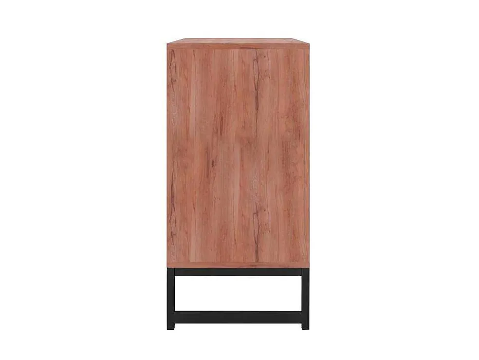Ladekast Met 3 Lades - Acaciahout En Metaal - Naturel En Zwart - Vedila
