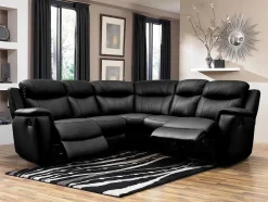 Leren Relaxhoekbank Evasion - Zwart