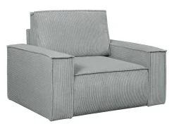 Lichtgrijze Ribfluwelen Fauteuil Amelia