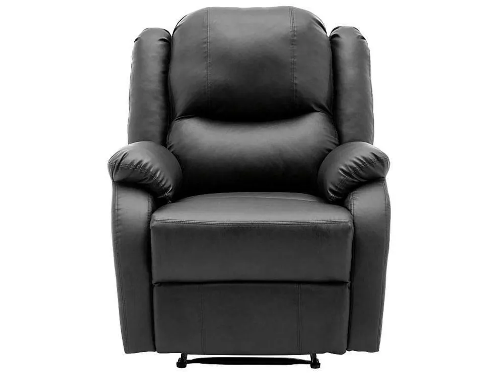 Liggende Relaxfauteuil Met Verstelbare Handvoetsteun, Bekleding Van Zwart Kunstleer