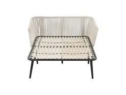 Ligstoel, Tuinbank - Gegalvaniseerd Staal En Gevlochten Touw - 2 Plaatsen - Beige