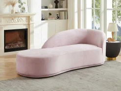 Linkse Chaise Longue Met Bekleding In Roze Fluweel Lonigo Van Pascal Morabito