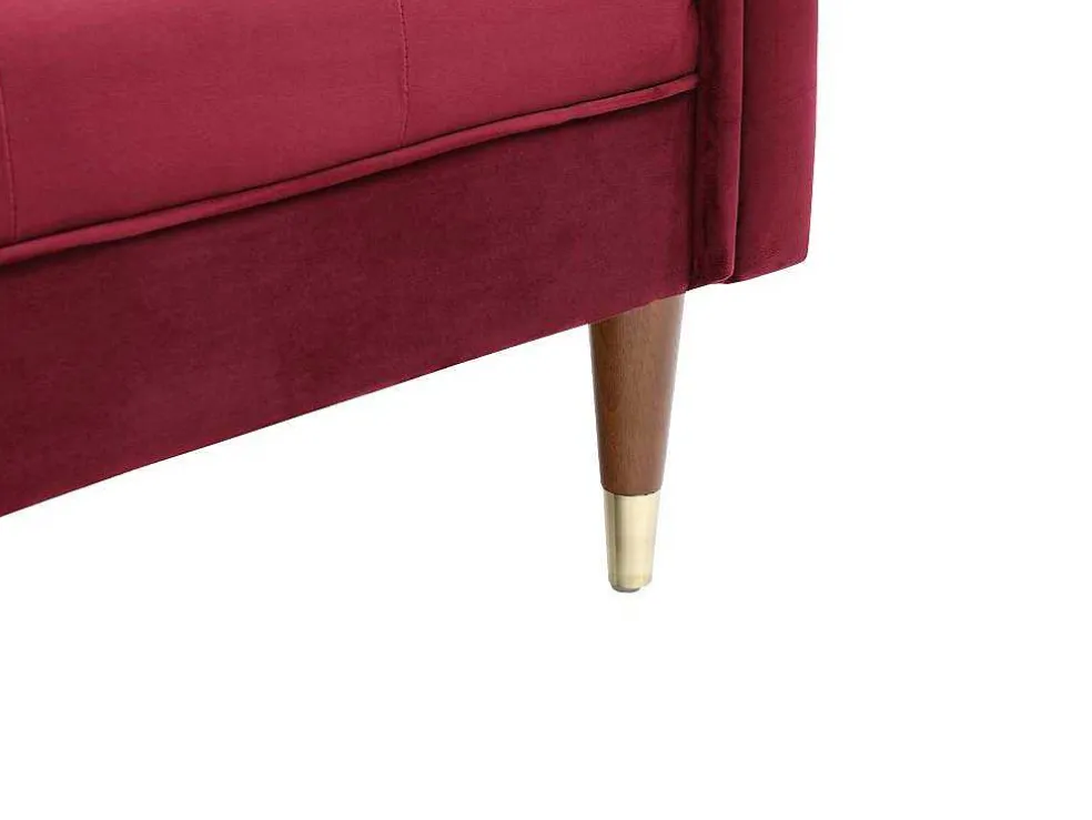 Linkse Chaise Longue Van Bordeaux-Rood Velours Umari