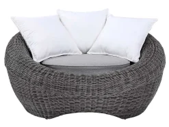 Loungeset Van Geweven Hars - Grijs - Zitbank, 2 Fauteuils En Salontafel - Whiteheaven