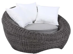 Loungeset Van Geweven Hars - Grijs - Zitbank, 2 Fauteuils En Salontafel - Whiteheaven