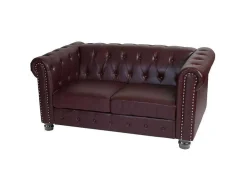 Luxe 2-Zitsbank Edinburgh, Ronde Poten, Roodbruin