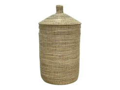 Mand Van Zeegras Met Deksel - D39 X H71 - Naturel - Juvami