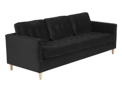 Marino Bank 3 Persoons Velours Zwart.
