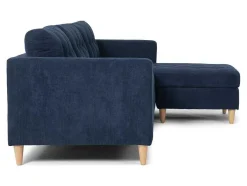 Marino Bank, Chaise Longue Naar Rechts Of Links Gedraaid In Fluweel Blauw.