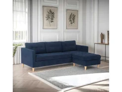 Marino Bank, Chaise Longue Naar Rechts Of Links Gedraaid In Fluweel Blauw.