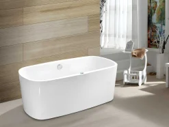 Massagebad Met Ledverlichting - Balneo Therapie Sirgao - 1 Persoon - 155L - 75X150Cm - Wit