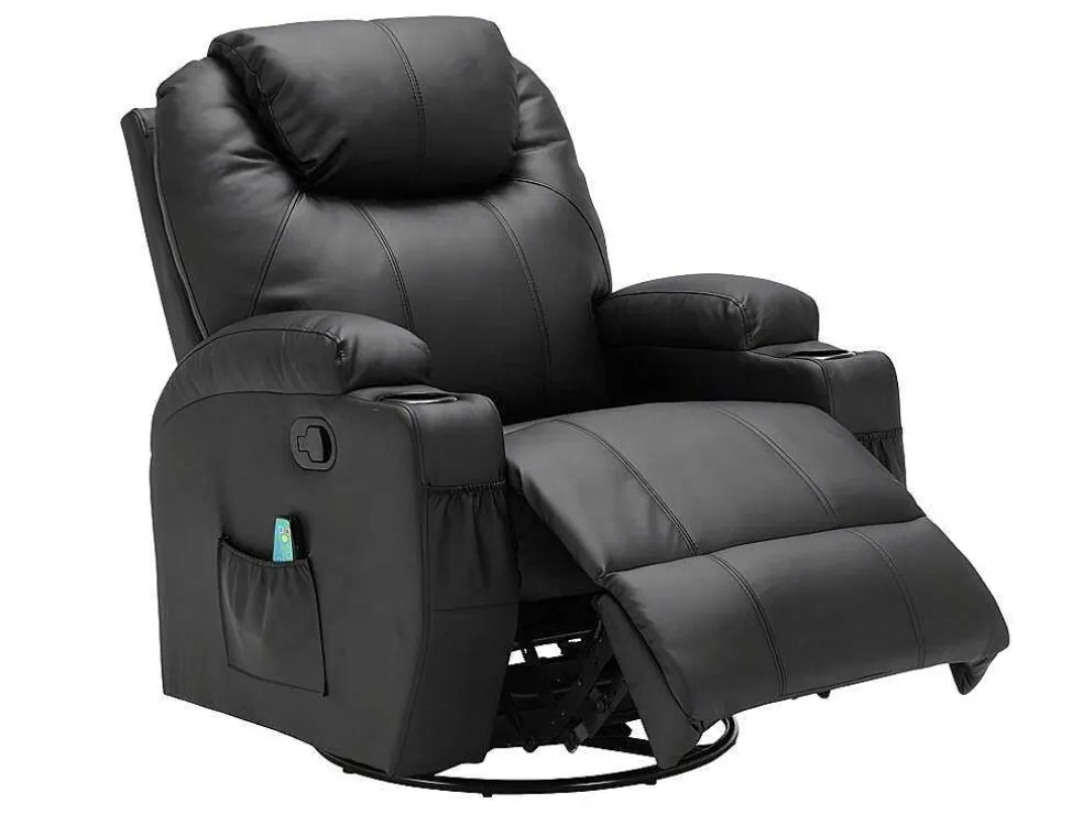 Massagestoel Van Kunstleer Silvano - Zwart