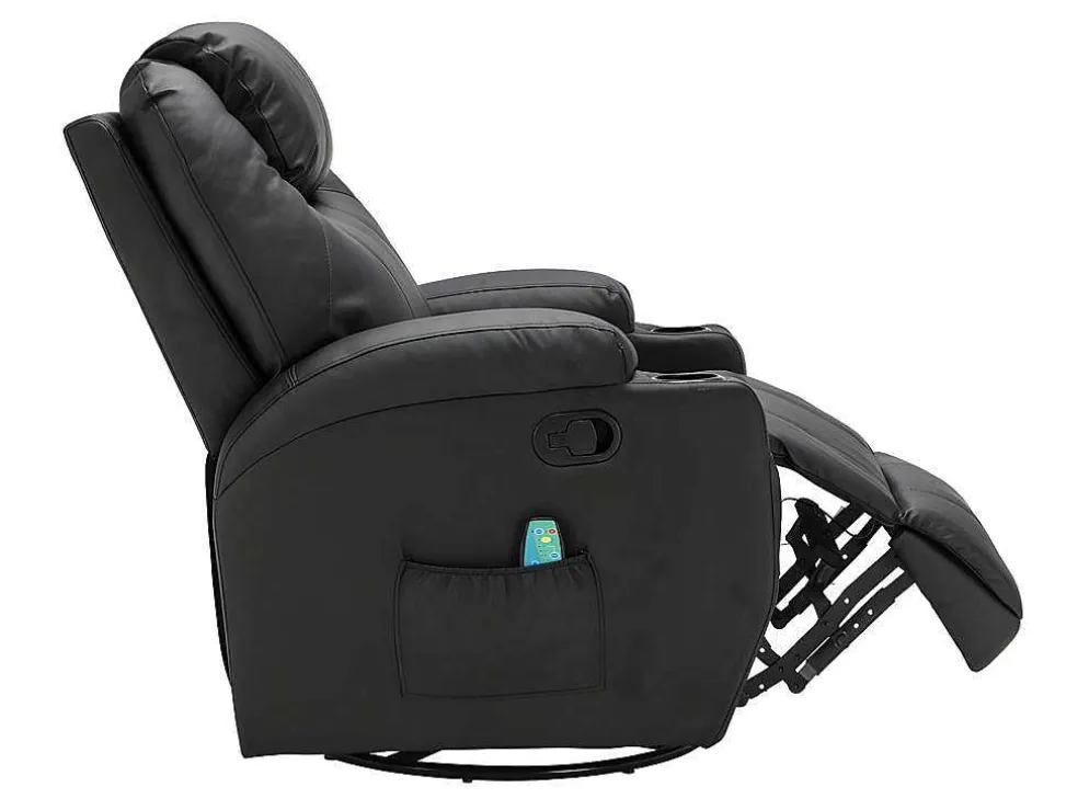 Massagestoel Van Kunstleer Silvano - Zwart