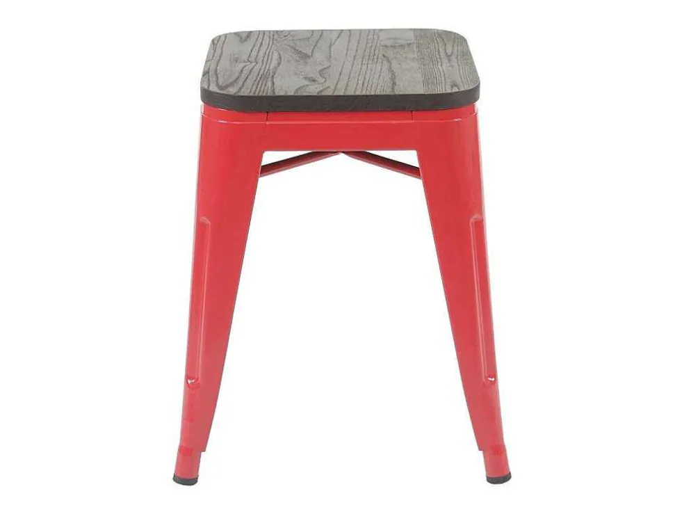 Mcw-A73 Kruk Incl. Houten Zitting, Rood