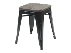 Mcw-A73 Kruk (Set Van 2) Houten Zitting, Zwart