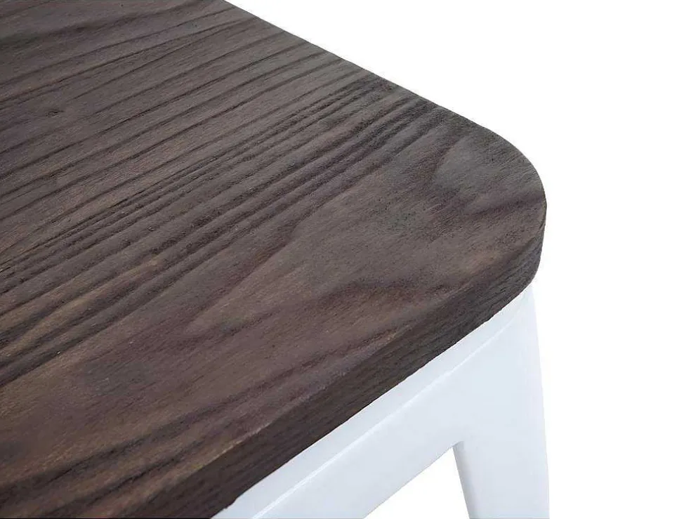 Mcw-A73 Kruk (Set Van 6) Houten Zitting, Wit