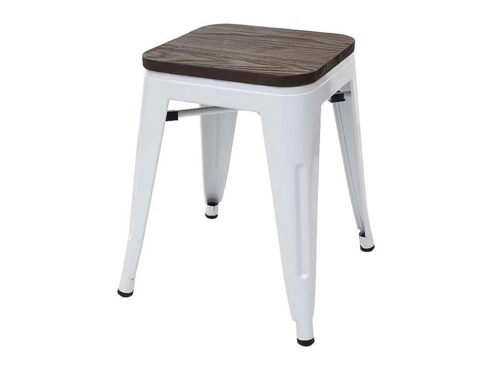 Mcw-A73 Kruk (Set Van 6) Houten Zitting, Wit