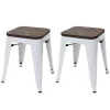 Mcw-A73 Kruk (Set Van 2) Houten Zitting, Wit