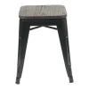 Mcw-A73 Kruk (Set Van 4) Houten Zitting, Zwart