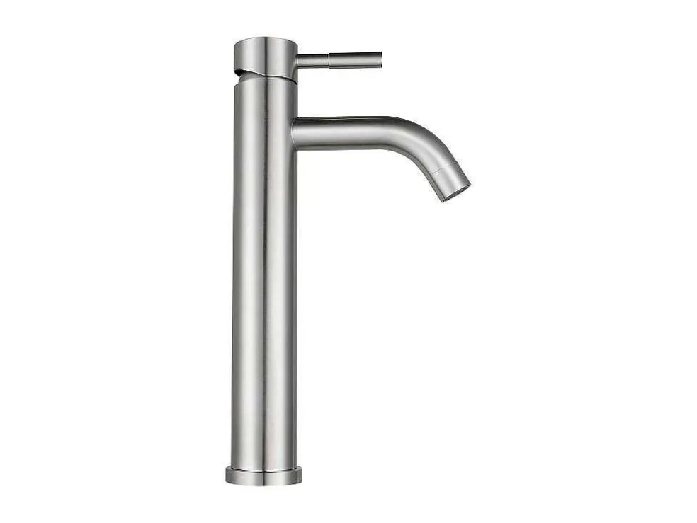Mechanische Mengkraan Met Ronde Vorm Van Roestvrij Staal - Geborsteld Nikkel - H29,6 Cm - Salavan