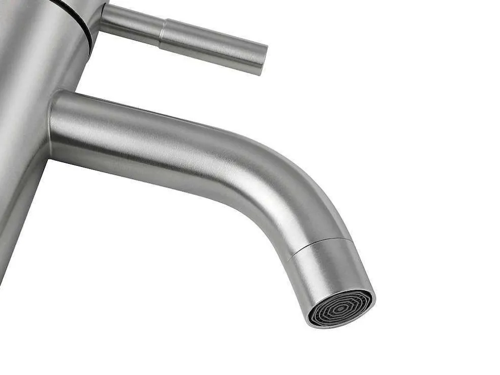 Mechanische Mengkraan Met Ronde Vorm Van Roestvrij Staal - Geborsteld Nikkel - H29,6 Cm - Salavan