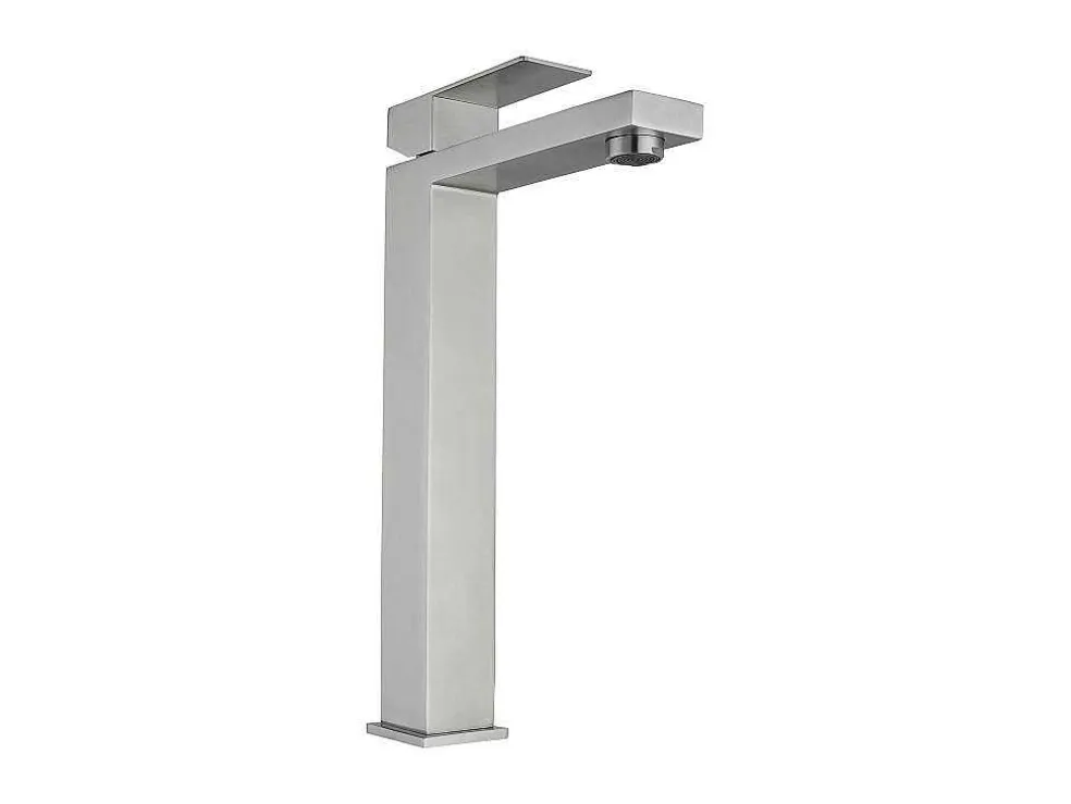 Mechanische Mengkraan Met Vierkante Vorm Van Roestvrij Staal - Geborsteld Nikkel - H31 Cm - Canilas