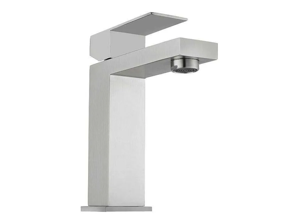 Mechanische Mengkraan Met Vierkante Vorm Van Roestvrij Staal - Geborsteld Nikkel - H17,3 Cm - Canilas
