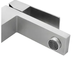 Mechanische Mengkraan Met Vierkante Vorm Van Roestvrij Staal - Geborsteld Nikkel - H17,3 Cm - Canilas