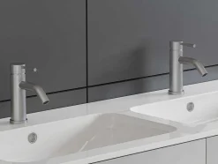 Mechanische Mengkraan Met Ronde Vorm Van Roestvrij Staal - Geborsteld Nikkel - H17 Cm - Salavan