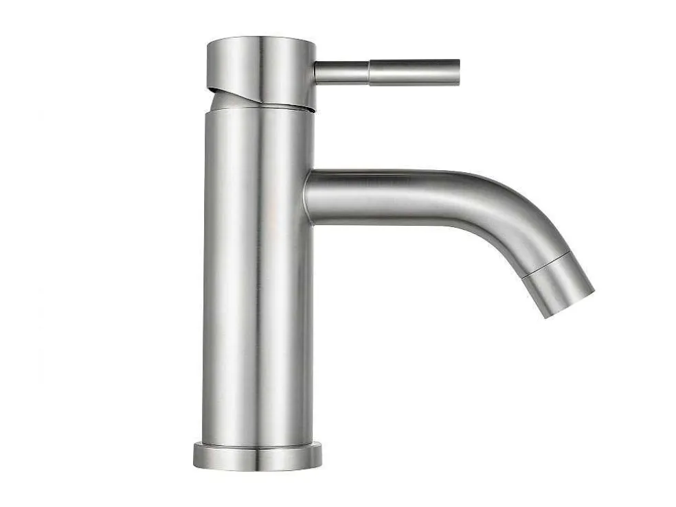 Mechanische Mengkraan Met Ronde Vorm Van Roestvrij Staal - Geborsteld Nikkel - H17 Cm - Salavan