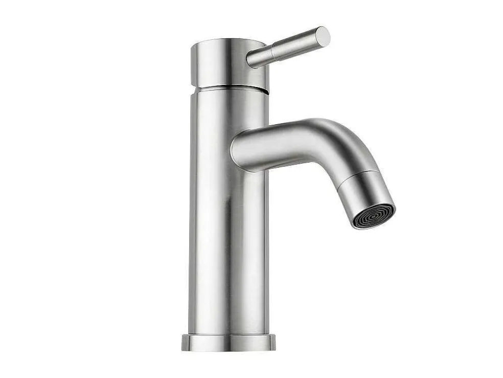 Mechanische Mengkraan Met Ronde Vorm Van Roestvrij Staal - Geborsteld Nikkel - H17 Cm - Salavan