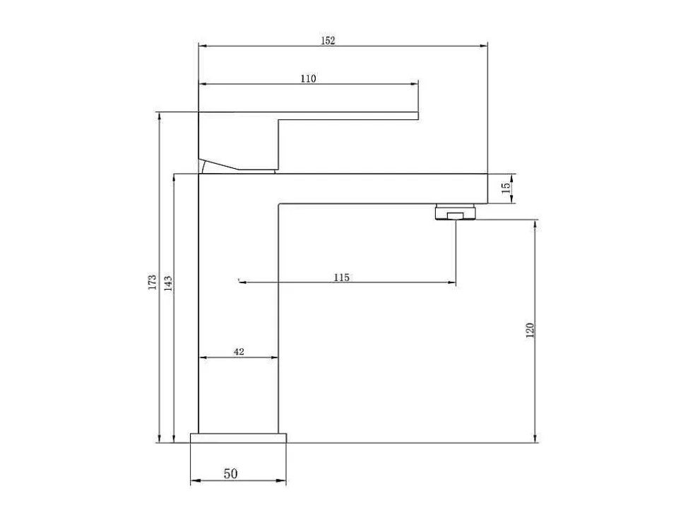 Mechanische Mengkraan Met Vierkante Vorm Van Geborsteld Roestvrij Staal - Mat Zwart, H17,3 Cm - Canilas