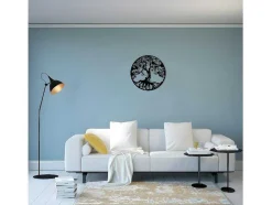Metalen Decoratie Boom 32, Zwart, 60X1,5X60 Cm, Epikasa
