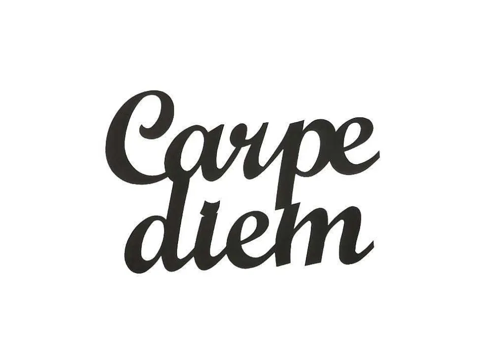 Metalen Decoratie Carpediem, Zwart, 50X1,5X38 Cm, Epikasa