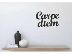Metalen Decoratie Carpediem, Zwart, 50X1,5X38 Cm, Epikasa