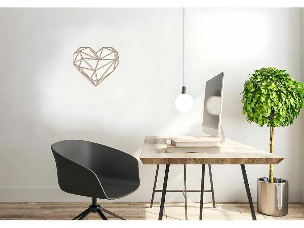 Metalen Decoratie Hart 10, Koper, 47X1,5X40 Cm, Epikasa