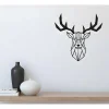 Metalen Decoratie Herten 3, Zwart, 51X1,5X51 Cm, Epikasa
